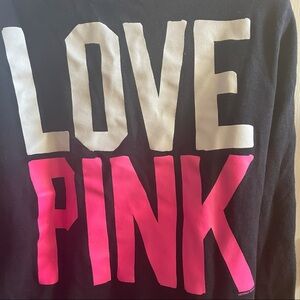 PINK by Victoria’s Secret half zip pullover XS black pink white